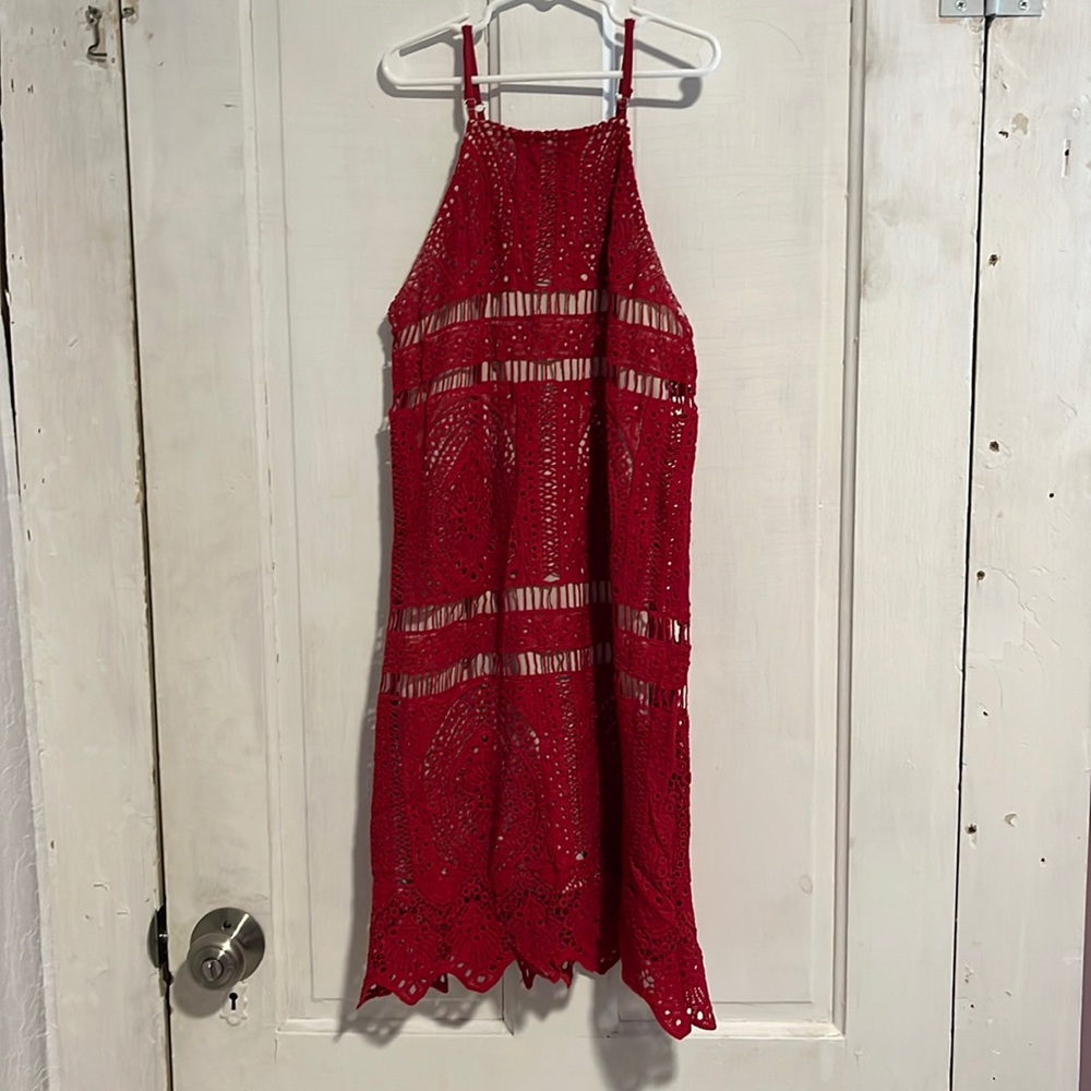 Francesca’s Red Lace Dress